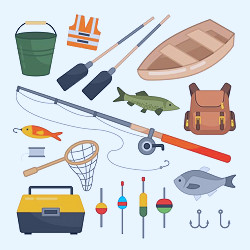 Vector Set Of Equipment For Fishing Stock Illustration - Download Image Now  - Boxing - Sport, Fishing Net, Cartoon - iStock